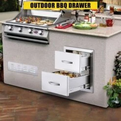 Outdoor Kitchen Drawer With Divider,Stainless Steel Flush Mount Single BBQ Drawer,Built-In Access Drawer With Venting Panel For Kitchen Island -The Range Shop GUEST 8406729b 79f4 4245 a763 4f96311fbf89