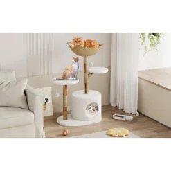 Modern Wood Cat Tree Tower For Large Cats, Luxury Pear Wood Condo, Platforms, Scratching Posts, All-Season Mats, 43" Cat Furniture 13 Modern Wood Cat Tree Tower For Large Cats, Luxury Pear Wood Condo, Platforms, Scratching Posts, All-Season Mats, 43" Cat Furniture -The Range Shop GUEST 852737f4 8920 4e5f b577 f0aa4601ca77