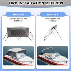 3 Bow Bimini Tops, Mesh Sidewalls Support Poles, Marine Grade Canvas Top, Includes 2 Straps Storage Boot 1 Inch Aluminum Frame -The Range Shop GUEST 85274d1a 2075 49ff 8a37 bbec989cb7ee