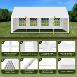 13 X 26 FT Outdoor Party Tent – Wedding Canopy, Patio & Camping Pavilion With Sidewalls & Storage Bags -The Range Shop GUEST 85a83ebe 4df5 4b49 8d82 fc5c81b88408