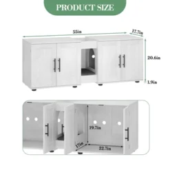 MDF PB Double Cage Cat Litter Cabinet With Dual Compartments, Durable Material, Spacious Design, Easy To Clean, And Stylish Appearance