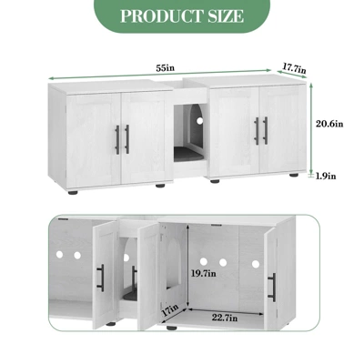 MDF PB Double Cage Cat Litter Cabinet With Dual Compartments, Durable Material, Spacious Design, Easy To Clean, And Stylish Appearance 1 MDF PB Double Cage Cat Litter Cabinet With Dual Compartments, Durable Material, Spacious Design, Easy To Clean, And Stylish Appearance