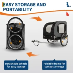 Dog Bike Trailer - 88LBS Dog Cart For Bicycle, Pet Carrier For Small / Medium Pets, Easy Folding Frame, Quick Release Wheel, Washable Non-Slip Lining -The Range Shop GUEST 874314df 459e 409a a9dd 16dff5b430ad