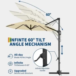 10FT Cantilever Umbrella Outdoor Patio Umbrella With Base And 360-Degree Rotation, Windproof -The Range Shop GUEST 877fa6ce 5720 45cf 9ca8 7f9ca488c387