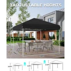 10x10 Heavy Duty Pop Up Canopy, Outdoor Canopy Tent With Portable Bag, 3 Adjustable Height 16 10x10 Heavy Duty Pop Up Canopy, Outdoor Canopy Tent With Portable Bag, 3 Adjustable Height -The Range Shop GUEST 88611a62 462d 419a 961d 475aa7a3b88a