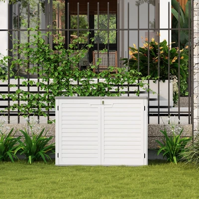 Outdoor Storage Cabinet,Waterproof Outdoor Shed With Floor,Resin Weather Resistant Tools Storage House Shed For Garden Backyard, Easy Assembly,White 7 Outdoor Storage Cabinet,Waterproof Outdoor Shed With Floor,Resin Weather Resistant Tools Storage House Shed For Garden Backyard, Easy Assembly,White - Image 7