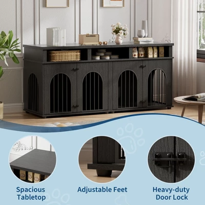 MDF PB Iron Arch Double Dog Cage - Durable, Spacious, Secure, Easy Assembly, Weather Resistant 3 MDF PB Iron Arch Double Dog Cage - Durable, Spacious, Secure, Easy Assembly, Weather Resistant - Image 3