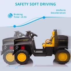 24V Kids Ride-on Truck Car With Remote Control Electric UTV Vehicle With Dump Bed, 4WD Power Ride-on 4x200W Motors, 3 Speeds, 2 Seats