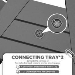 Patio HDPE Adirondack Chairs, Outdoor Tall Seating, For Deck, Balcony, Backyard, Patio Bar Stool Chair, Gray -The Range Shop GUEST 89ab6be8 436a 4dd8 908b b0622a84d04a