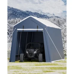 10x15FT Outdoor Storage Shed, Portable Carport With Roll-up Zipper Door And Windows, Heavy Duty Motorcycle Shed Garage Tent For Bike Firewood Tools -The Range Shop GUEST 8a92841f 5d80 481a 9468 7b58c2767239