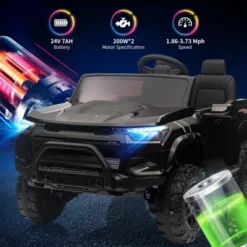 24V 2-Seater Kids Ride On Truck Electric Car For Toddlers Battery Powered Ride On Toy With Remote Control, Trunk, Soft Start, LED Lights, Music -The Range Shop GUEST 8b0b0c76 19fa 40e7 be1d 5f75b7097d6a