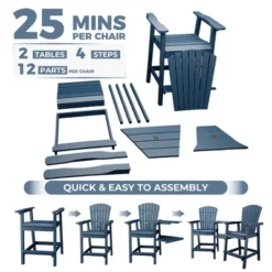 Patio HDPE Adirondack Chairs, Outdoor Tall Seating, For Deck, Balcony, Backyard, Patio Bar Stool Chair, Blue 11 Patio HDPE Adirondack Chairs, Outdoor Tall Seating, For Deck, Balcony, Backyard, Patio Bar Stool Chair, Blue -The Range Shop GUEST 8b2e7e5f 8f07 442b b3a1 2e0b8b70e3d6