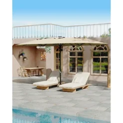 13 Ft Extra Large Double-Sided Patio Umbrella, Outdoor Umbrella With Water-Resistant Polyester Canopy, Crank Handle And 12 Strong Steel Ribs -The Range Shop GUEST 8b6c7c08 ce8f 4591 acb7 06ea787328ea
