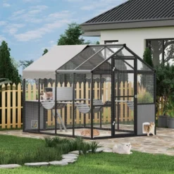 Aluminum Extra Large Catio Outdoor Cat Enclosure For Multiple Cats With Channels, Side Door -The Range Shop GUEST 8ba04bee b579 4047 a69e dd0c8b525aa0