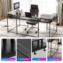 U Shaped Computer Gaming Desk With Power Outlets & LED Lights, Monitor Stand, Large Corner Desk -The Range Shop GUEST 8bc3e537 7483 47b5 8917 f4dc0f4be05b