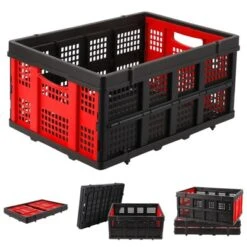 Collapsible Plastic Crate, Foldable Storage Basket, Stackable Utility Crate With Handle, Milk Crate -The Range Shop GUEST 8d0f9057 7c3b 4355 8545 fecd9a5aa22e