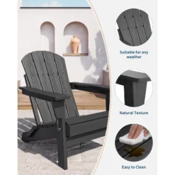Folding Adirondack Chairs With Ergonomic Extended Backrest, Weather-Resistant HDPE Fire Pit Chairs, Outdoor Lounger For Patio, Garden & Lawn -The Range Shop GUEST 8d6b524f da45 4917 9b2c 8649302f2409