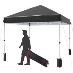 10 X 10 Pop Up Canopy, Beach Tent 3 Adjustable Heights, Easy Up Sun Shade W/ Wheeled Carry Bag, Outdoor Portable Shelter For Events, Parties, Camping -The Range Shop GUEST 8dbc71f9 0014 490e 9d80 5b038b92b2c5