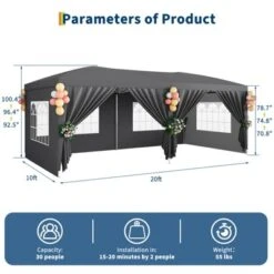 Pop Up Canopy Tent With 6 Removable Sidewalls, Large Outdoor Canopies With Adjustable Heights, Easy Up Commercial Canopy Tents For Parties 14 Pop Up Canopy Tent With 6 Removable Sidewalls, Large Outdoor Canopies With Adjustable Heights, Easy Up Commercial Canopy Tents For Parties -The Range Shop GUEST 8e5ddbd5 c6ad 4bdf bade 44c360c355fd