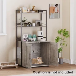 Cat Litter Box Enclosure, 2-in-1 Cat Litter Box Furniture Hidden With 2 Tier Storage Shelves And Doors, Wooden Cat House 15 Cat Litter Box Enclosure, 2-in-1 Cat Litter Box Furniture Hidden With 2 Tier Storage Shelves And Doors, Wooden Cat House -The Range Shop GUEST 8fe64c74 de8b 49fa bed2 570173244d36