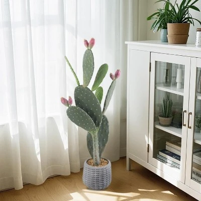 42" Artificial Cactus Plant – Realistic Large Potted Cactus, Low Maintenance, Indoor Outdoor Decorative Greenery For Home, Office, Garden 7 42" Artificial Cactus Plant – Realistic Large Potted Cactus, Low Maintenance, Indoor Outdoor Decorative Greenery For Home, Office, Garden - Image 7