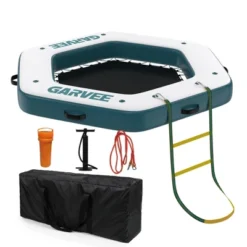 ø8.5FT Inflatable Floating Dock With ø5FT Trampoline Mesh Pool, Portable Float Island With Detachable Ladder, Inflatable Dock Platform For Lake, Pool -The Range Shop GUEST 90674129 b131 4834 be97 c5e53408e88c