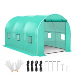 Walk-in Greenhouse For Outdoor Plants With 8 Mesh Vents, Weatherproof PE Cover & Roll-Up Zipper Door - Ideal For Vegetables, Flowers And Gardening -The Range Shop GUEST 90a5619d a56f 401f aaa1 e3d3d97a6aae