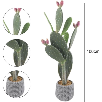 42" Artificial Cactus Plant – Realistic Large Potted Cactus, Low Maintenance, Indoor Outdoor Decorative Greenery For Home, Office, Garden 1 42" Artificial Cactus Plant – Realistic Large Potted Cactus, Low Maintenance, Indoor Outdoor Decorative Greenery For Home, Office, Garden