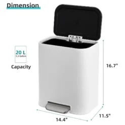Trash Can, Stainless Steel Garbage Can With Soft-Close Lid, Foot Pedal, Removable Inner Basket -The Range Shop GUEST 911d45ae 1749 4c33 aec4 a3b633242baa