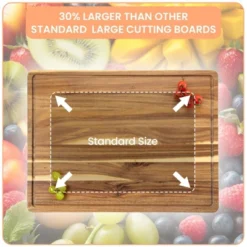Large Acacia Wood Cutting Board, Reversible Charcuterie Board Cheese Board With Deep Groove 12 Large Acacia Wood Cutting Board, Reversible Charcuterie Board Cheese Board With Deep Groove -The Range Shop GUEST 9255aec3 5e25 400f b8f0 80b8dbb6d694