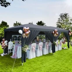 Pop Up Canopy Tent With 6 Removable Sidewalls, Large Outdoor Canopies With Adjustable Heights， Easy Up Commercial Canopy Tents For Parties