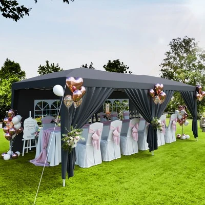 Pop Up Canopy Tent With 6 Removable Sidewalls, Large Outdoor Canopies With Adjustable Heights, Easy Up Commercial Canopy Tents For Parties 1 Pop Up Canopy Tent With 6 Removable Sidewalls, Large Outdoor Canopies With Adjustable Heights, Easy Up Commercial Canopy Tents For Parties