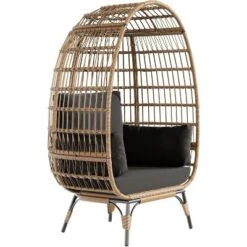 Modern DLEC03 Wicker Egg Chair - 350LBs Steel Frame & Plush Cushion, PE Rattan For Balcony/Patio/Living Room, Outdoor Lounge Chair -The Range Shop GUEST 941d6732 8099 44d6 b143 503ef8e5432f