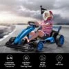 24V Electric Drift Kart For Kids, With Adjustable Seat & 8.5MPH Speed, EVA Silent Wheels, Parent-Safety Certified Ride-On Toy