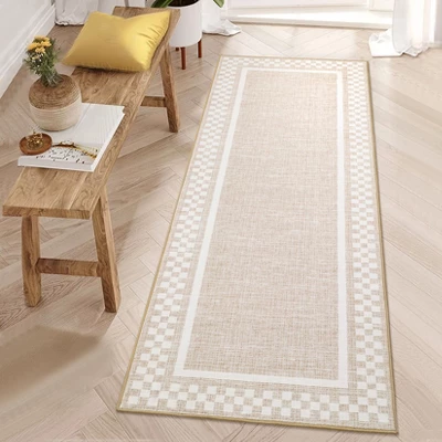 Modern Geometric Bordered Living Room Bedroom Rugs, Ultra Thin Soft Non Slip Large Carpet For Dining Room Office Classroom 2 Modern Geometric Bordered Living Room Bedroom Rugs, Ultra Thin Soft Non Slip Large Carpet For Dining Room Office Classroom - Image 2