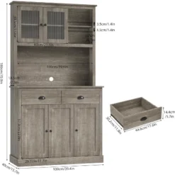 Pantry With Drawers And Adjustable Shelves, 71” Tall Kitchen Pantry Cabinet With Microwave Stand -The Range Shop GUEST 96b0c0ff 53b9 46cc b5eb a0f8e217c7a0