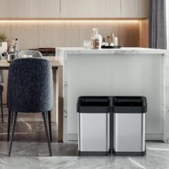 10.6 Gallon Dual Compartment Trash Can, Stainless Steel Garbage Can, Open Top Kitchen Waste Bin -The Range Shop GUEST 9705e87f 6c76 4b66 a050 e9c428c8d0da