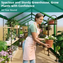 Greenhouses For Outdoors,Large Outdoor Greenhouse With Roof Vent And Heavy-Duty Aluminum Frame, Walk-in Garden Greenhouse For Backyard, Patio, Lawn -The Range Shop GUEST 97340e96 845d 44bf b662 ec5d3a8cdbac