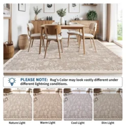 Indoor Modern Botanical Living Room Bedroom Area Rugs For Home Decor, Washable Non Slip Dining Room Carpet, Foldable Thin Mat -The Range Shop GUEST 98ad4f97 468b 4bbd ac59 64fad0c14758