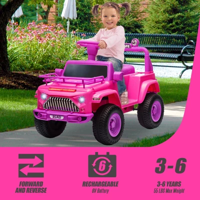 6V Kids Electric Ride On Car With Music, Toddler Toy Car With Horn Storage, Electric Vehicles With 15W Motor, Spring Wheels For Boys & Girls 3-10 1 6V Kids Electric Ride On Car With Music, Toddler Toy Car With Horn Storage, Electric Vehicles With 15W Motor, Spring Wheels For Boys & Girls 3-10