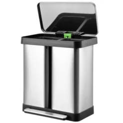 16 Gal Dual Kitchen Trash Can, Stainless Steel Double Garbage Can With Inner Bucket, Soft-Close Lid -The Range Shop GUEST 997b895c f014 4174 ba7f 8f61862823e5