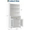 DobleePy 62" Pantry Cabinet With 1 Drawer, 2 Cabinets & 3 Adjustable Open Shelves, Tall Freestanding Storage Organizer For Kitchen & Dining Room
