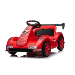 6V Electric Racer Go Kart For Kids - 2.4G Remote Control & Pedal Operation | 2MPH Max Speed With Safety Belt, Music & USB