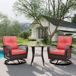 3 Pieces Outdoor Swivel Patio Rocking Chairs, Outdoor Wicker Patio Furniture, 2 Glider Chairs & Side Table, For Backyard, Garden, Balcony, Deck 15 3 Pieces Outdoor Swivel Patio Rocking Chairs, Outdoor Wicker Patio Furniture, 2 Glider Chairs & Side Table, For Backyard, Garden, Balcony, Deck -The Range Shop GUEST 9b74fb05 ec2f 467d b5fa 34524c87f99a