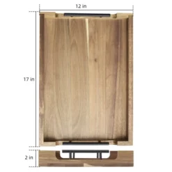 Serving Tray With Metal Handles, 17 Inches Acacia Wood Coffee Table Tray, Trays For Serving Food -The Range Shop GUEST 9d1b5a41 3816 4288 8802 86450f93dd4e