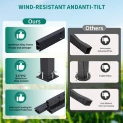 10x10 FT Outdoor Pergola, Retractable Pergola With Adjustable Canopy, Aluminum Pergola, 4 White Curtains, For Patio, Gardens, Backyard -The Range Shop GUEST 9ddfa728 b41c 4923 aba6 b4f0a106399d