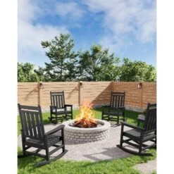 Adirondack Outdoor Patio Rocking Chair, All Weather HDPE Glider Rocker Chair With High Backrest For Porch Balcony Lawn, 380 Lbs Capacity -The Range Shop GUEST 9e5a2dd9 2583 4041 b6cf d79295618ec3