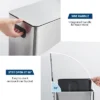 4 Gallon/15 L Trash Can, Stainless Steel Garbage Can With Soft-Close Lid, Removable Inner Bucket