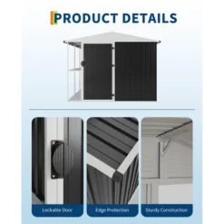 Weatherproof Garden Tool Shed,Outdoor Storage Shed With Shelf, Lockable Doors & Open Shelves For Lawn Equipment, Patio Furniture, 8×10 FT 12 Weatherproof Garden Tool Shed,Outdoor Storage Shed With Shelf, Lockable Doors & Open Shelves For Lawn Equipment, Patio Furniture, 8×10 FT -The Range Shop GUEST a05e5569 61ed 41a4 96e4 1c85b21a1030