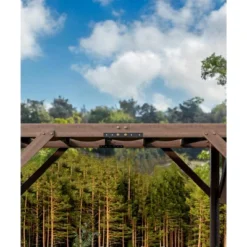 12x14 FT Wood Pergola With Retractable Shade Canopy, Wood Gazebo, Solid Structure, Durable Outdoor Pergola For Patio, Backyard, Deck, Garden -The Range Shop GUEST a0d32924 b35a 4e87 afba c968dfa8975b